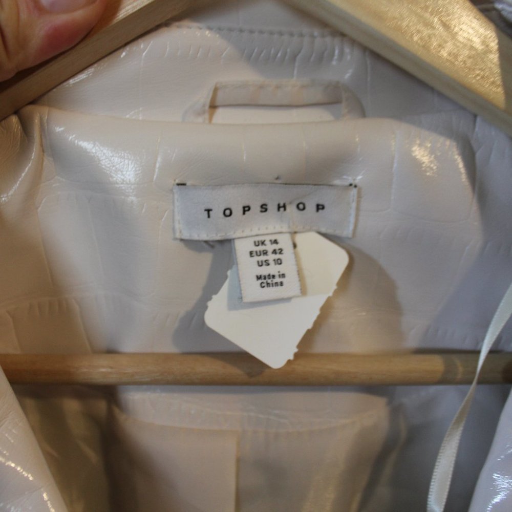 Topshop White Trench Coat Size 14 - Picture 3 of 6